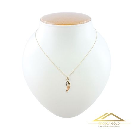 Złoty łańcuszek, celebrytka skrzydło, 14k pr. 585