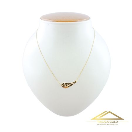 Złoty łańcuszek, celebrytka skrzydło poziome, 14k pr. 585