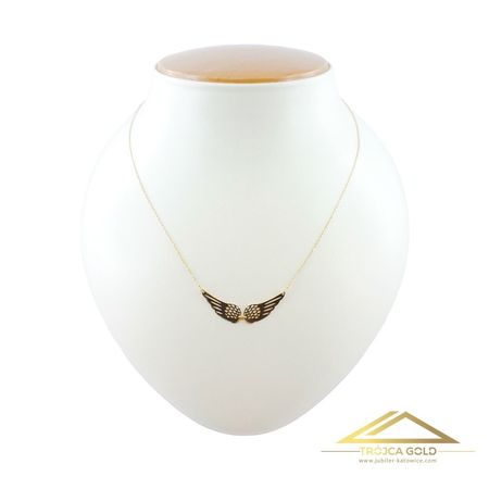 Złoty łańcuszek, celebrytka ze skrzydłami, 14k pr. 585