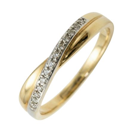 Złoty pierścionek z 13 brylantami o łącznej masie 0,06 ct