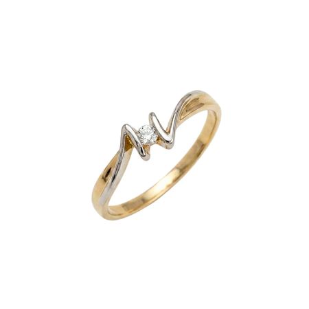 Złoty pierścionek z brylantem 0,065 ct
