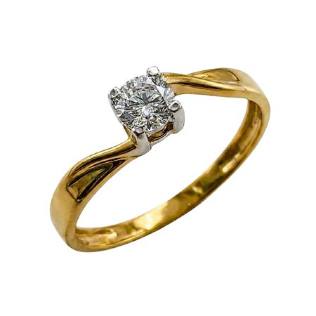 Złoty Pierścionek z brylantem 0,30 ct