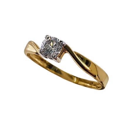 Złoty Pierścionek z brylantem 0,30 ct