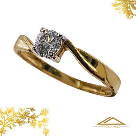 Złoty Pierścionek z brylantem 0,30 ct