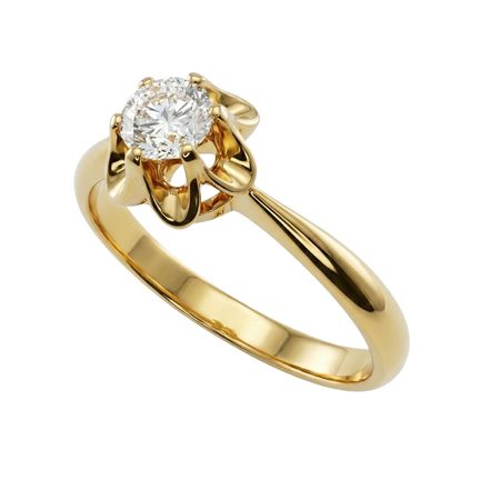 Złoty pierścionek z brylantem 0,38 ct w złocie pr. 750