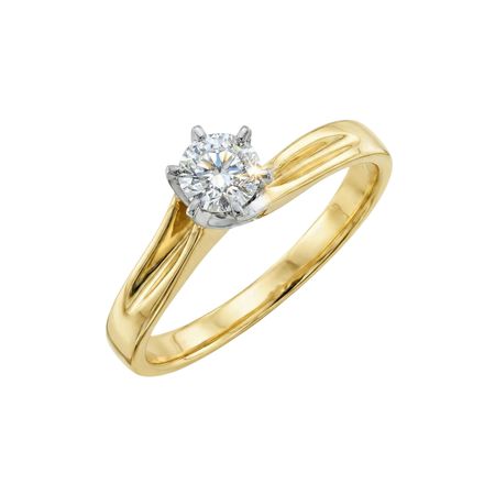 Złoty pierścionek z brylantem 0,47 ct