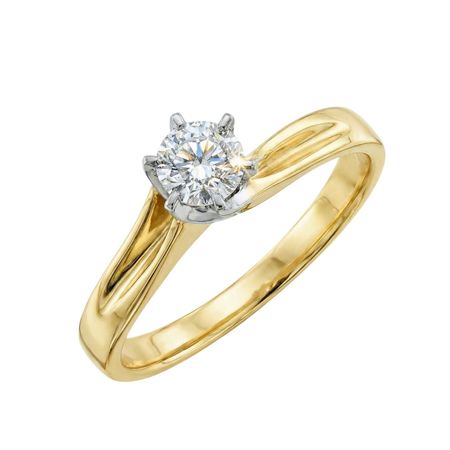 Złoty pierścionek z brylantem 0,47 ct