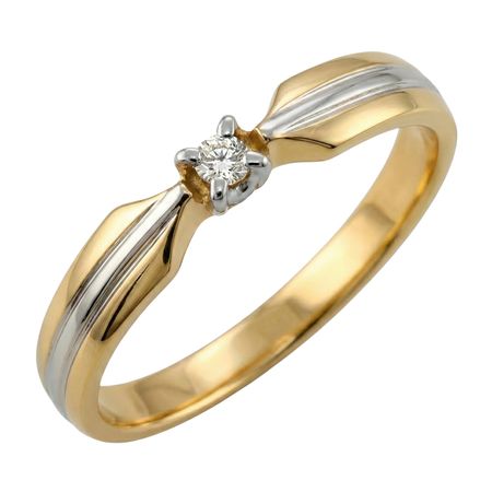 Złoty pierścionek z brylantem o masie 0,02 ct oraz wadze 1,61g