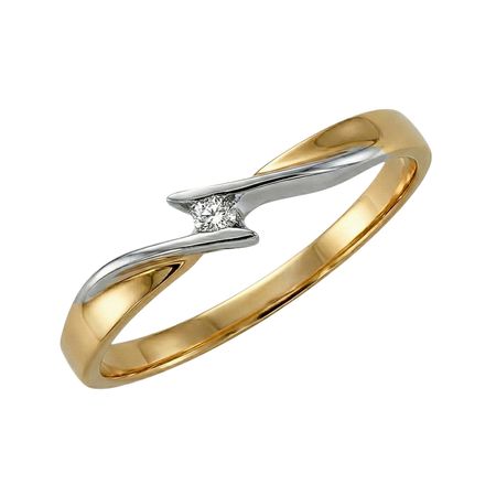 Złoty pierścionek z brylantem o  masie 0,03 ct oraz wadze 1,79g