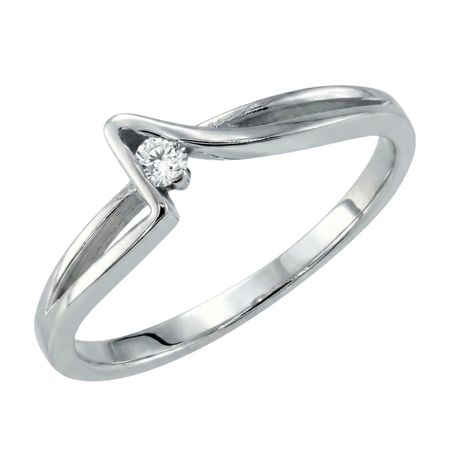 Złoty pierścionek z brylantem o masie 0,05 ct i wadze 1,46g